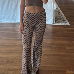 Urban Outfitters Bryn Pull-On Flare Soft Pants in Brown Size Small